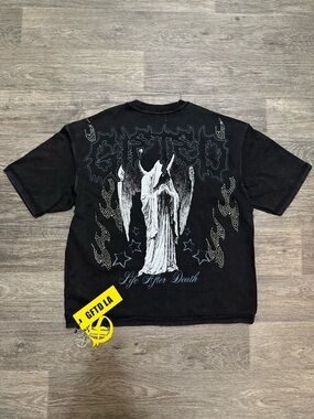 NWT Gftd LA Black 'After Death' Angel Graphic Tee
